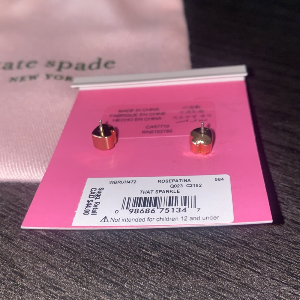 🛍️Brand new Kate Spade GOLD Cubic zirconia earrings! - Picture 4 of 5